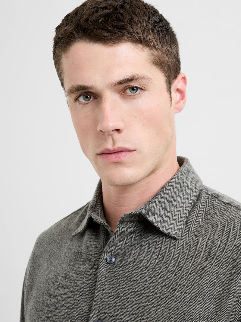 Herringbone Long Sleeve Regular Fit Shirt