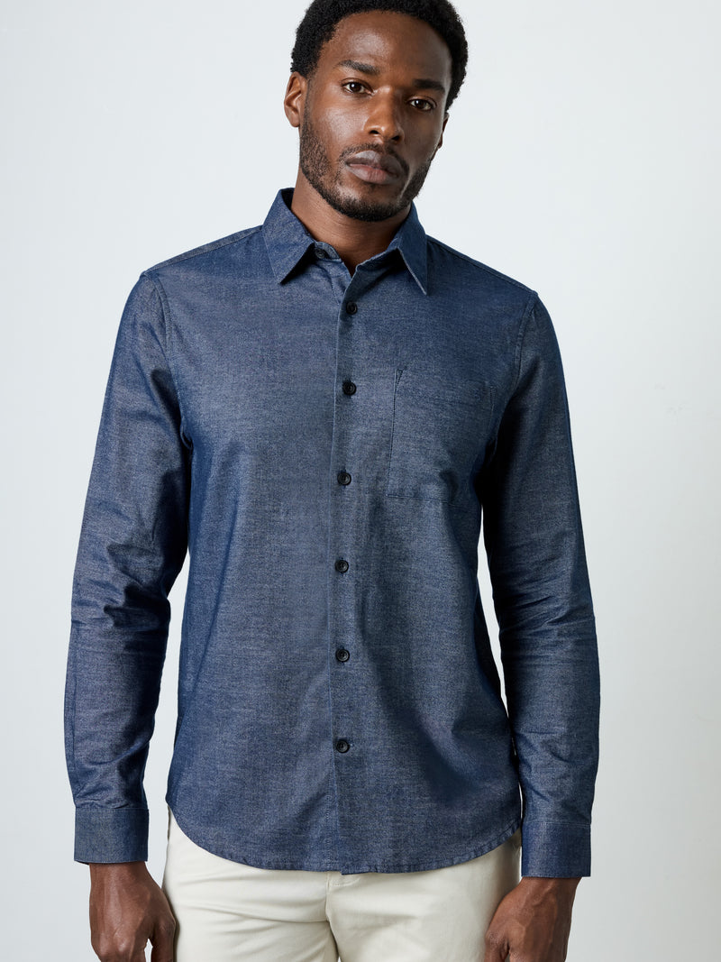 Long Sleeve Melange Flannel Shirt