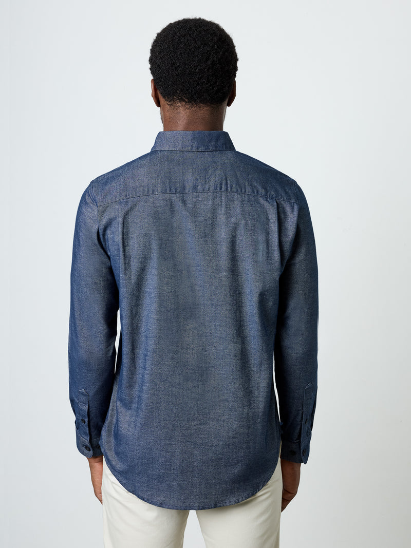 Long Sleeve Melange Flannel Shirt