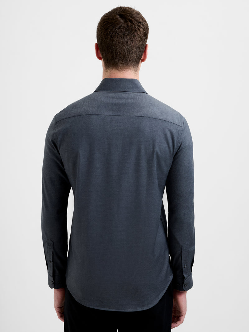 Slim Fit Wool Blend Long Sleeve Shirt