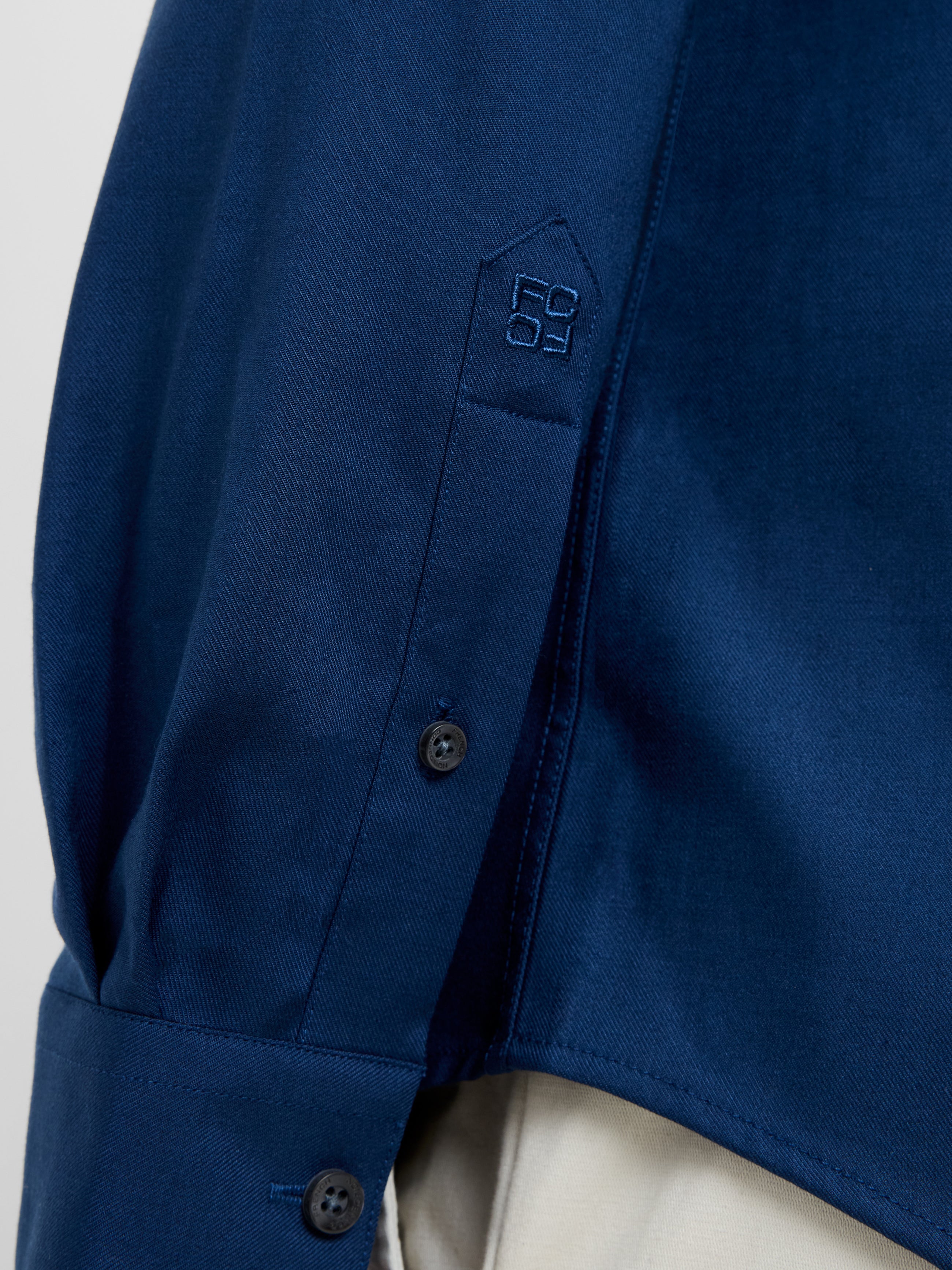 Slim Fit Wool Blend Long Sleeve Shirt