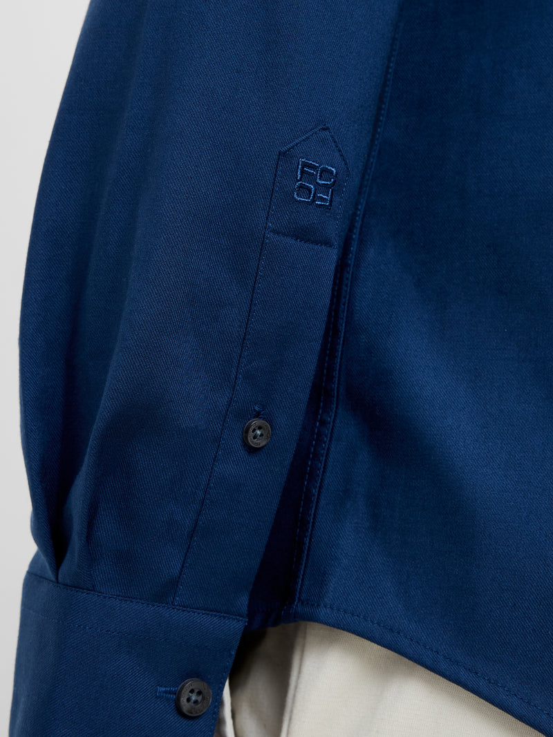 Slim Fit Wool Blend Long Sleeve Shirt