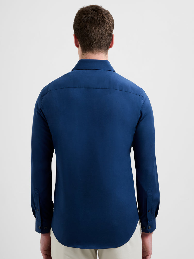 Slim Fit Wool Blend Long Sleeve Shirt