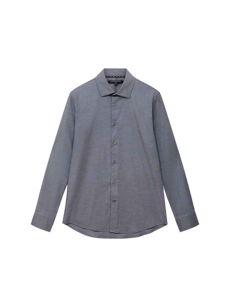 Slim Fit Wool Blend Long Sleeve Shirt