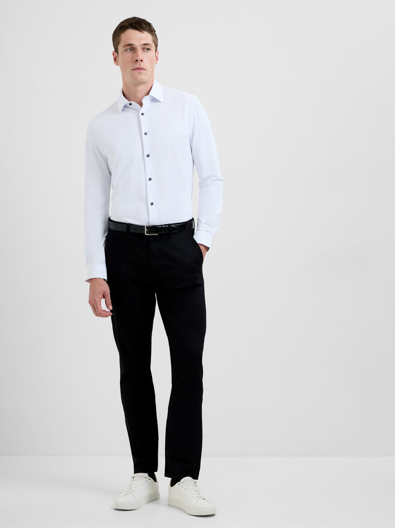Slim Fit Contrast Detail Long Sleeve Shirt