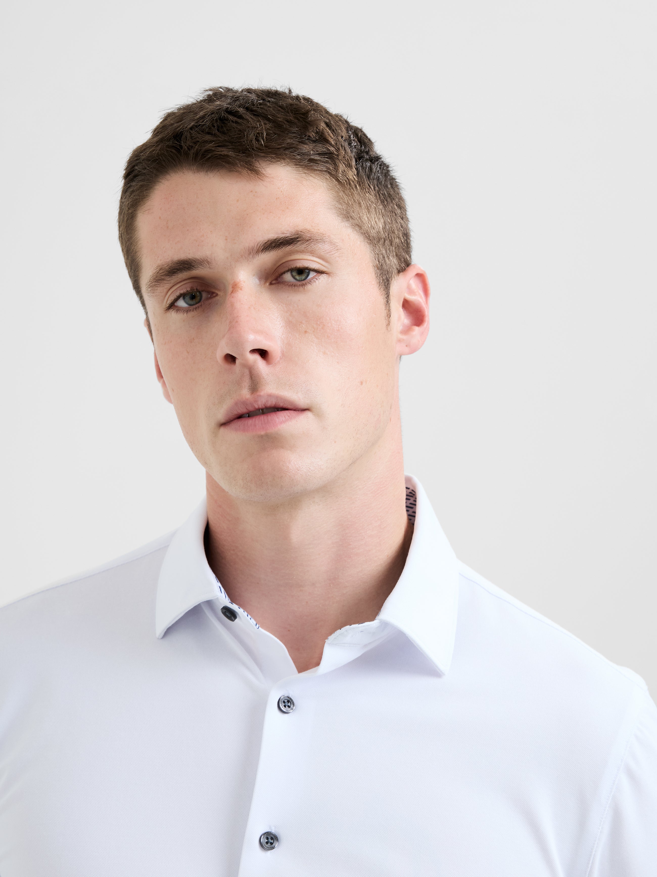 Slim Fit Contrast Detail Long Sleeve Shirt