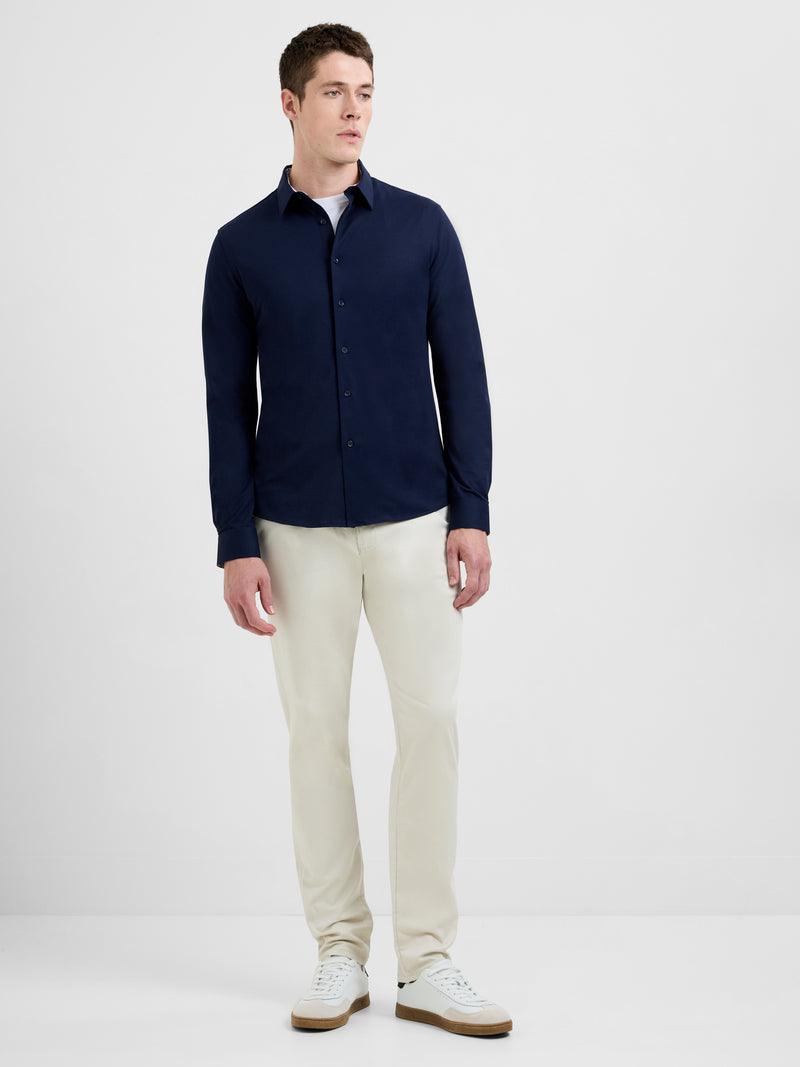 Slim Fit Contrast Detail Long Sleeve Shirt