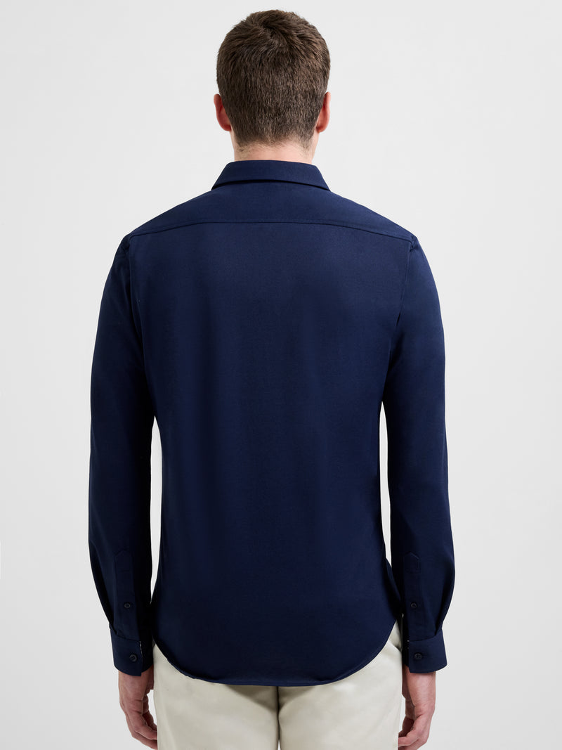 Slim Fit Contrast Detail Long Sleeve Shirt