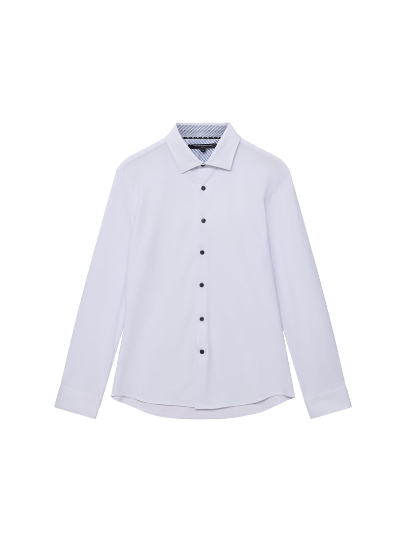 Slim Fit Contrast Detail Long Sleeve Shirt