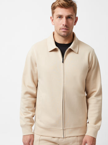 Stretch Collared Zip Through Sweatshirt