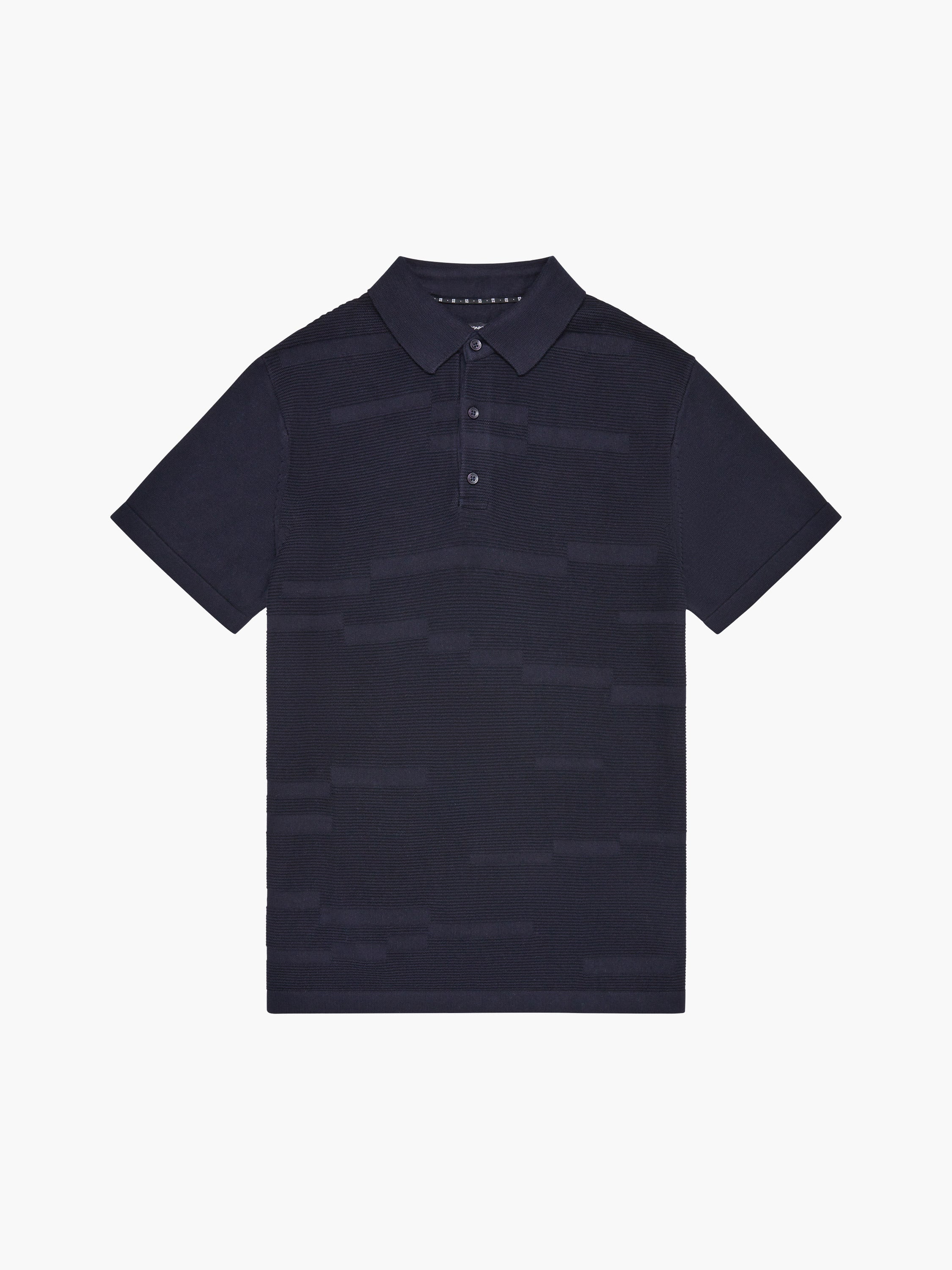 Textured Jacquard Block Polo Shirt