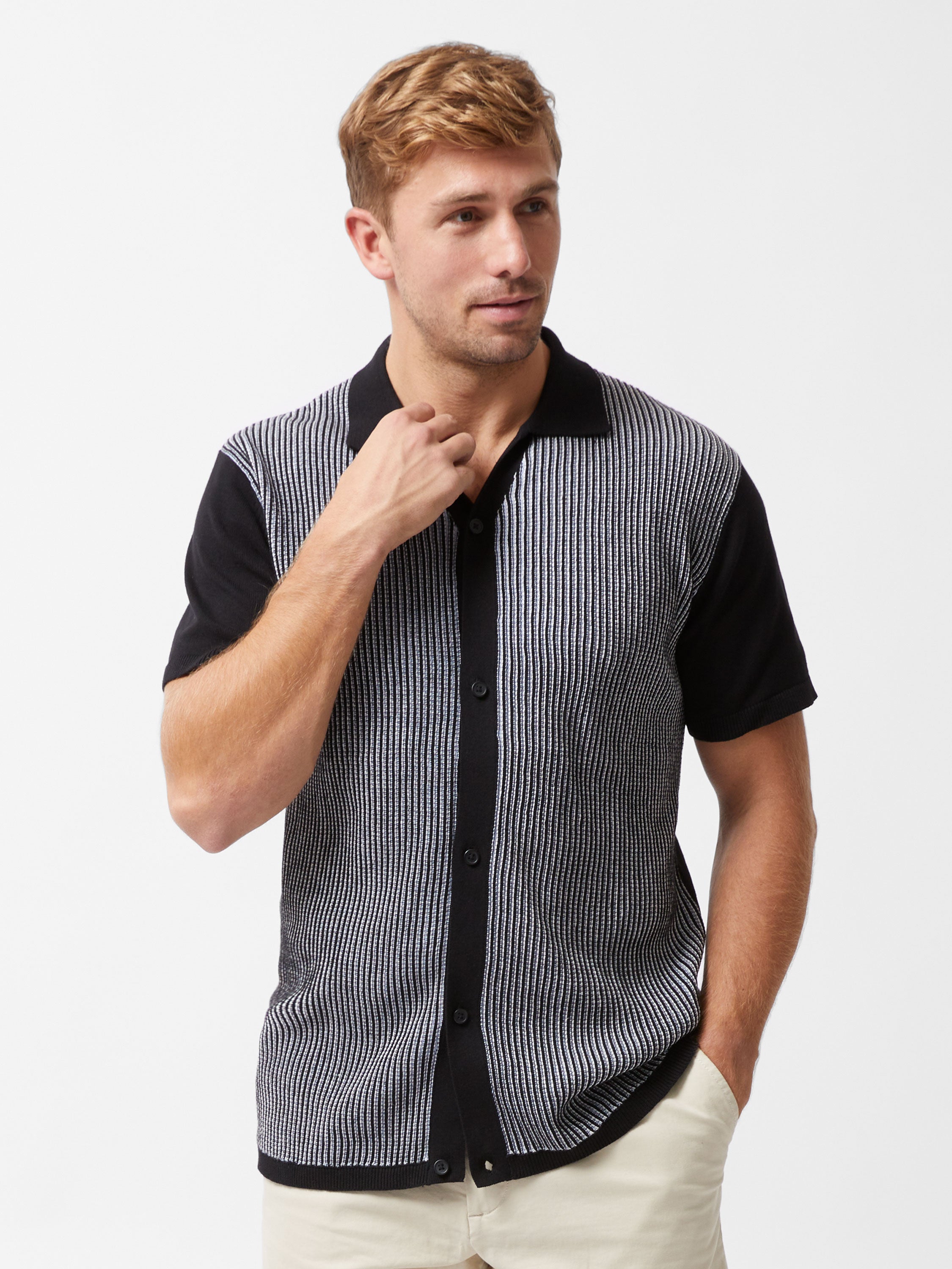 Vertical Striped Button Through Shirt