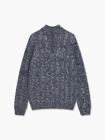 Half Zip Cable Twist Knit Jumper
