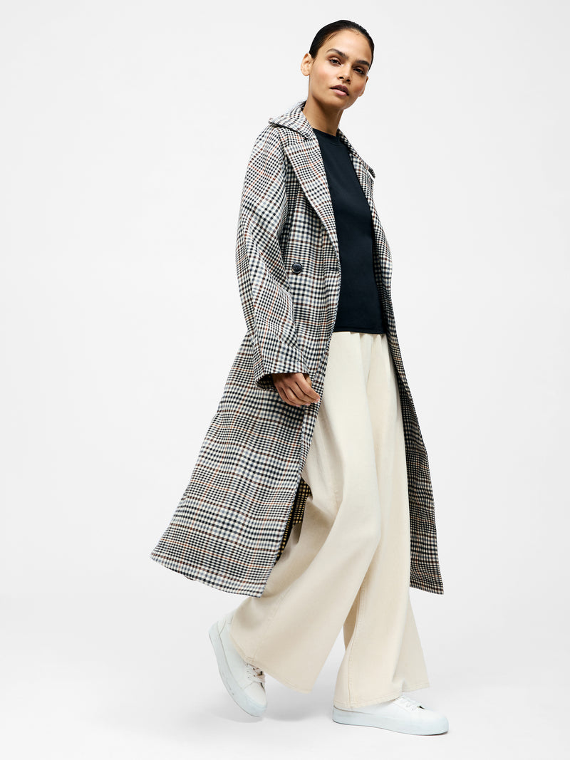 Check Trench Coat