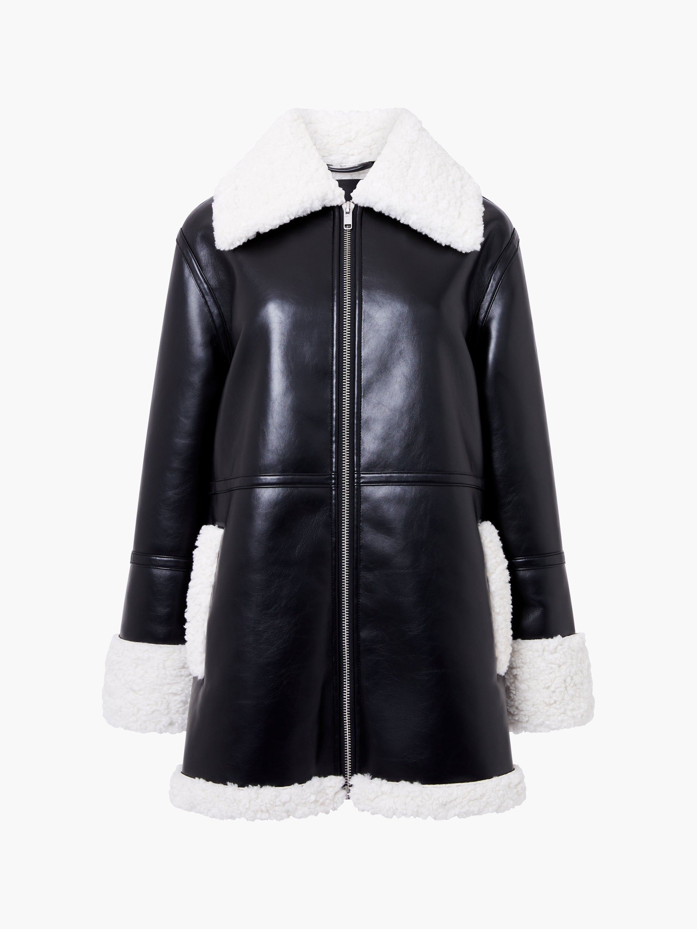 Ajani PU Faux Fur Coat