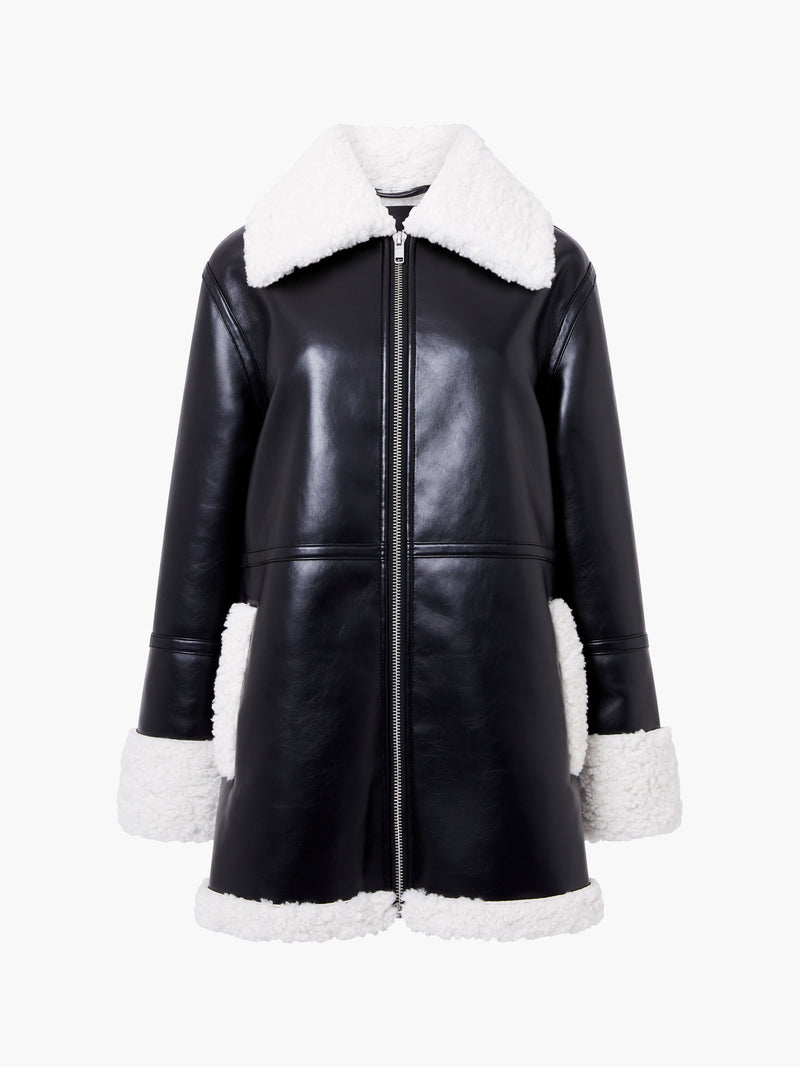 Ajani PU Faux Fur Coat