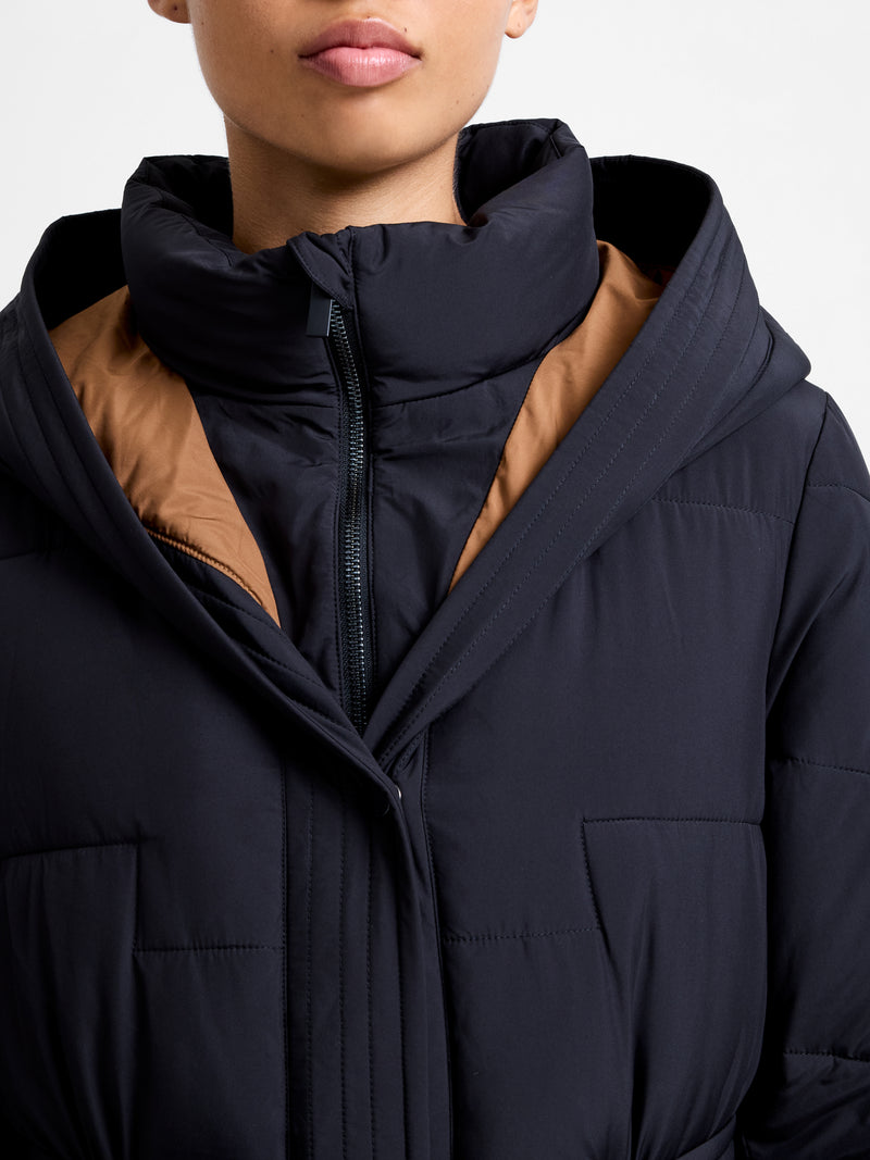 Minnie Belted Long Sleeve Hooded Coat