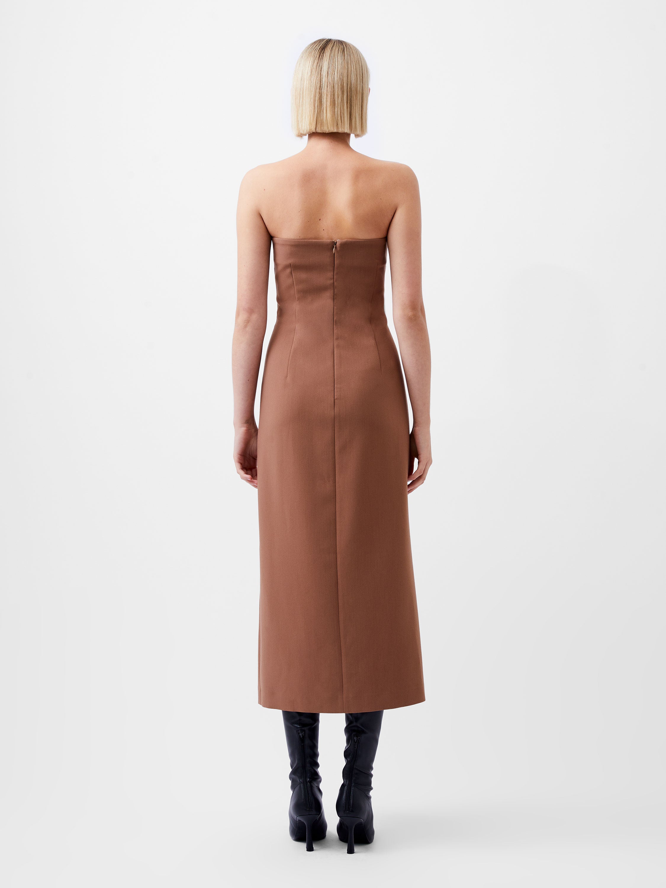 Azra Twill Bandeau Midi Dress