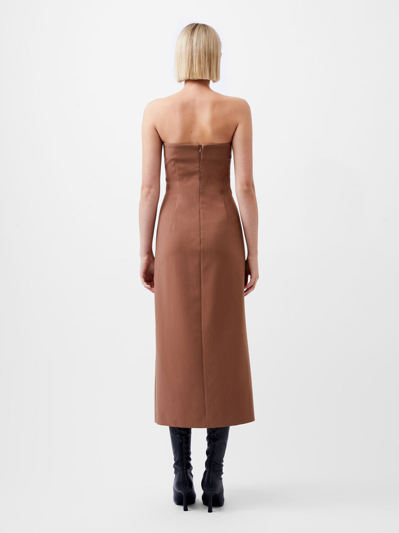 Azra Twill Bandeau Midi Dress