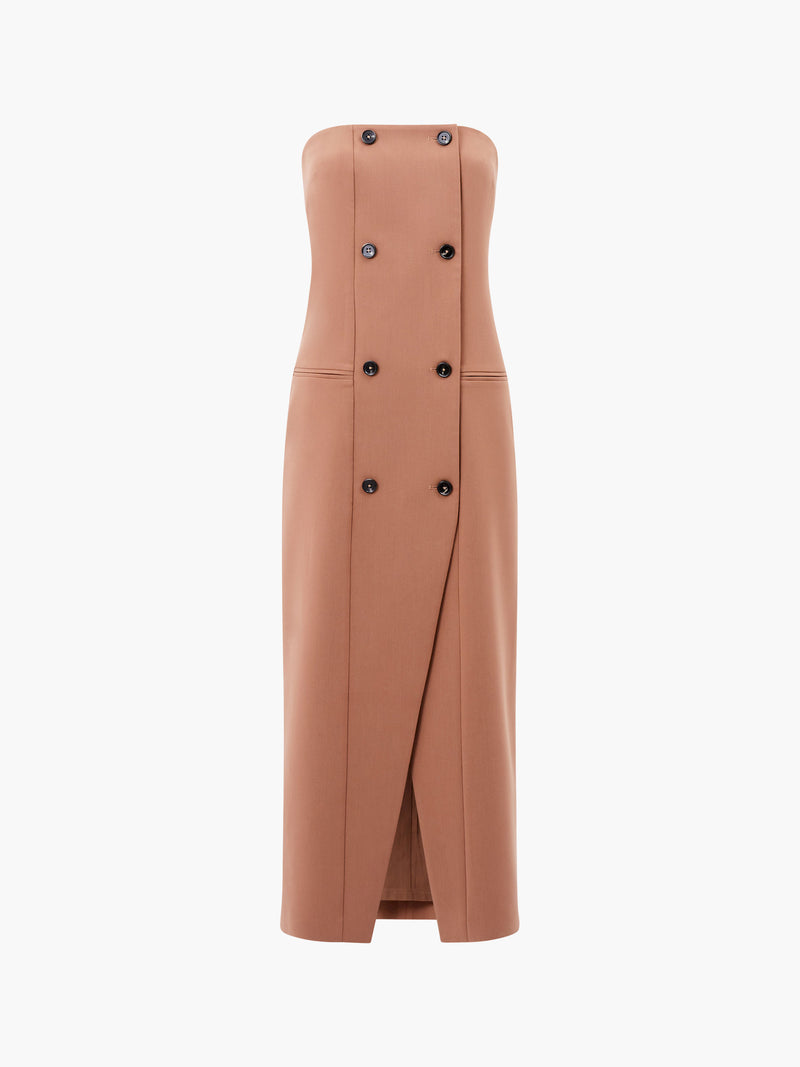 Azra Twill Bandeau Midi Dress