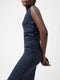 Rallie Cross Over Neck Ruched Midi Dress