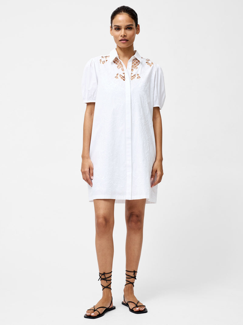 Cambria Cotton Embroidered Shirt Dress