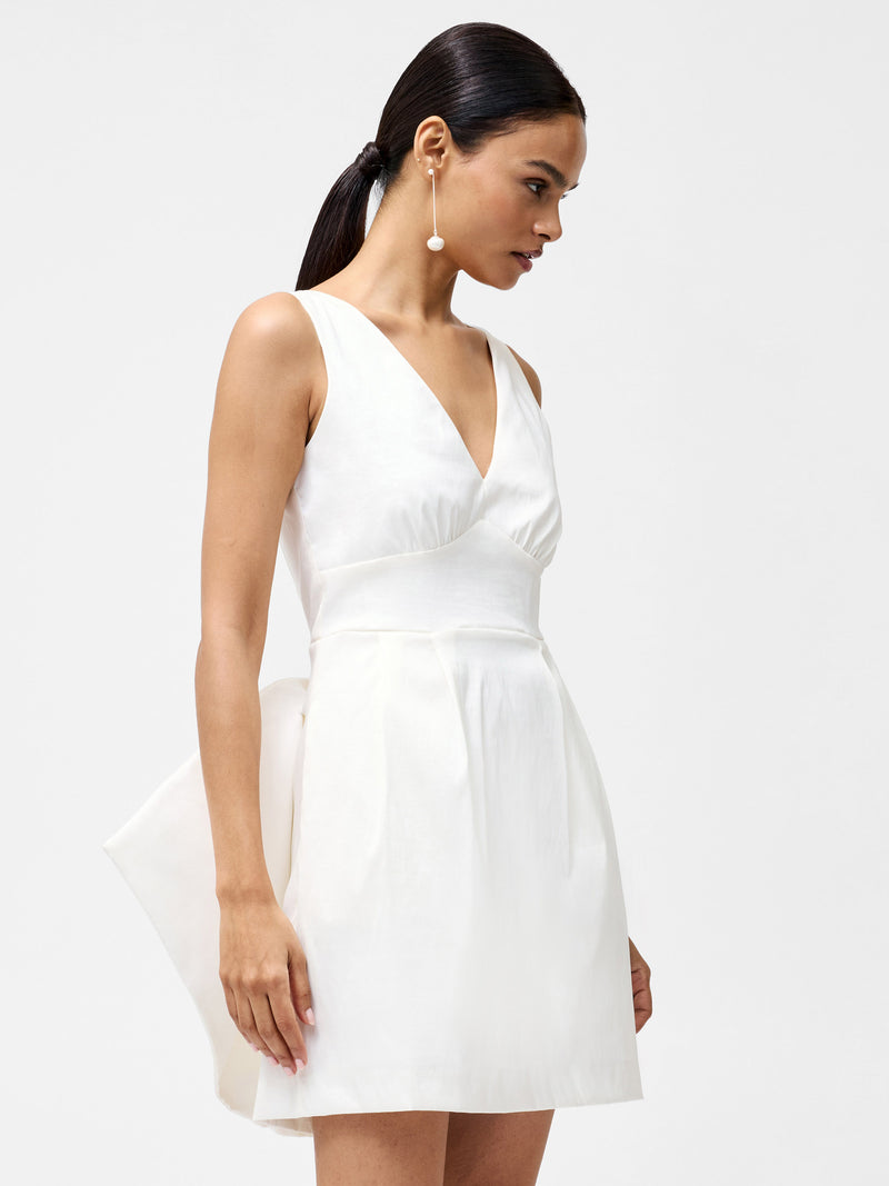 Beverly Satin Sleeveless Bow Mini Dress