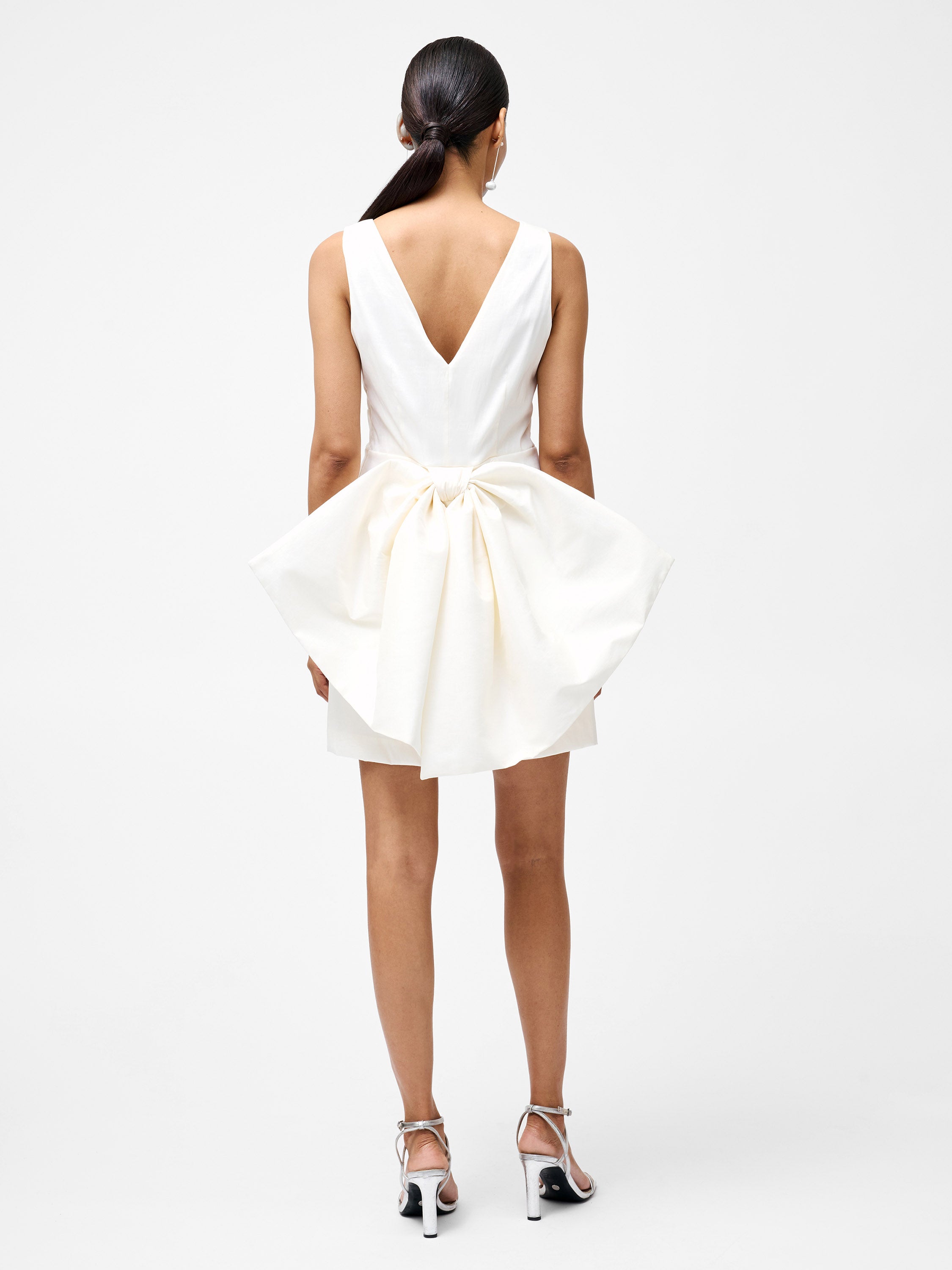 Beverly Satin Sleeveless Bow Mini Dress