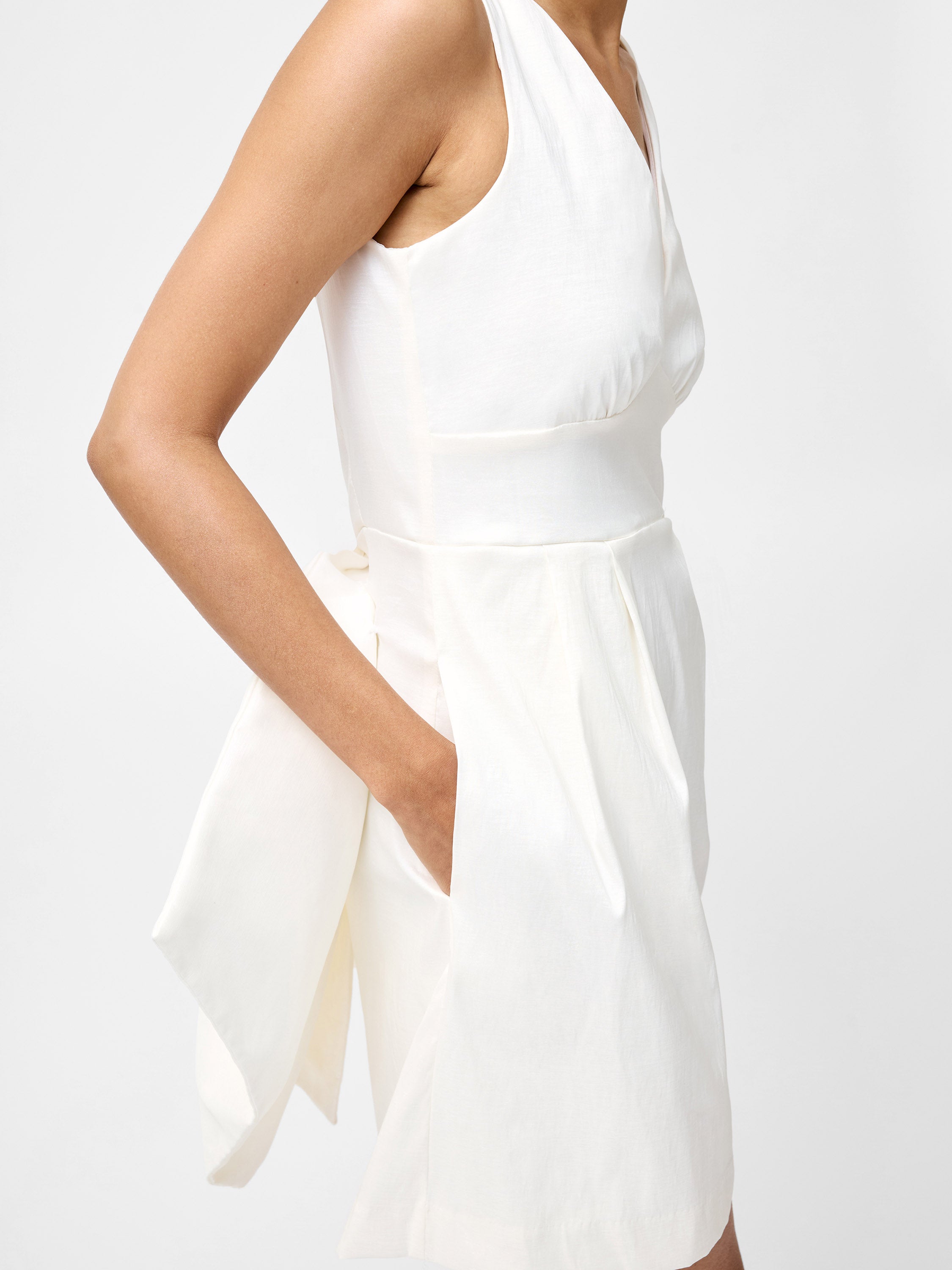 Beverly Satin Sleeveless Bow Mini Dress