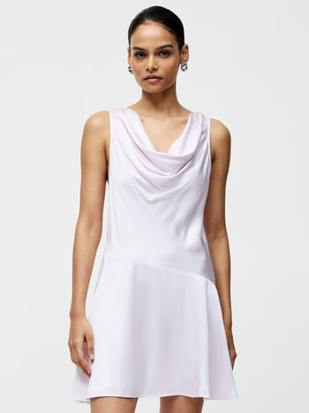 Oona Satin Asymmetrical Mini Dress
