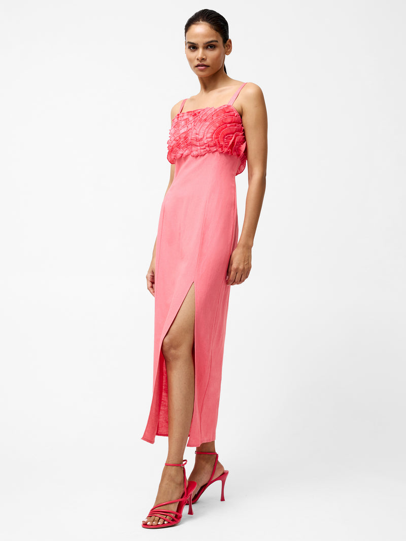 Ariette Ruffled Bust Midi Dress