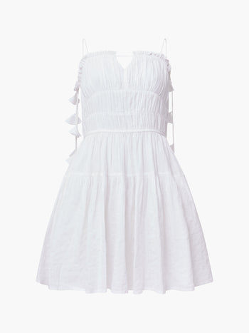 Amra Cotton Gathered Mini Dress