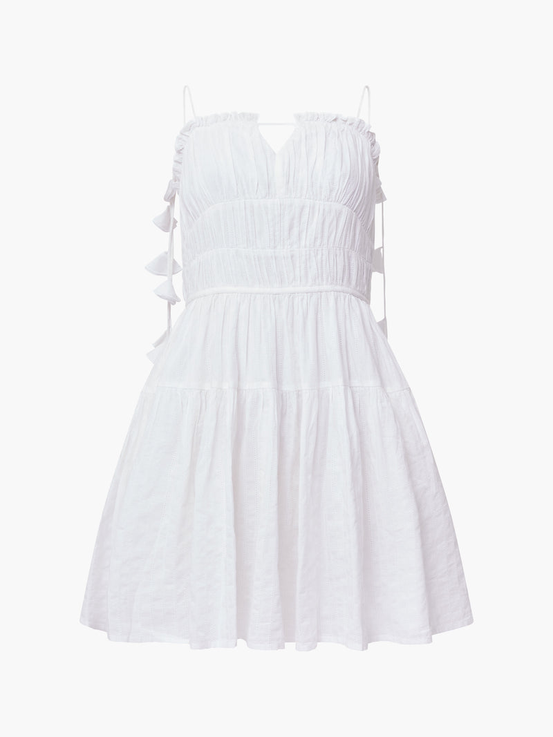 Amra Cotton Gathered Mini Dress