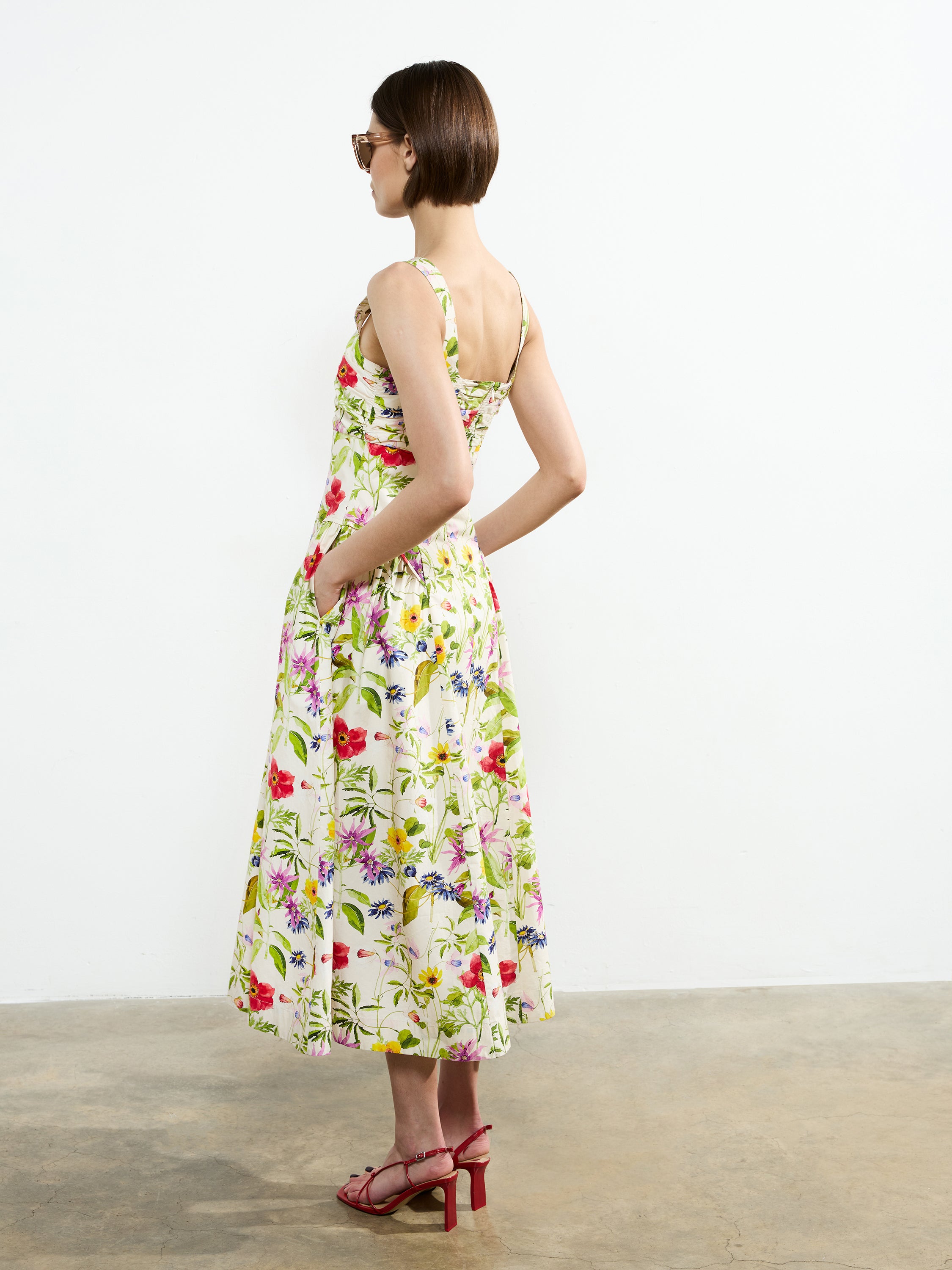 Monica Barletta Poplin Midi Dress