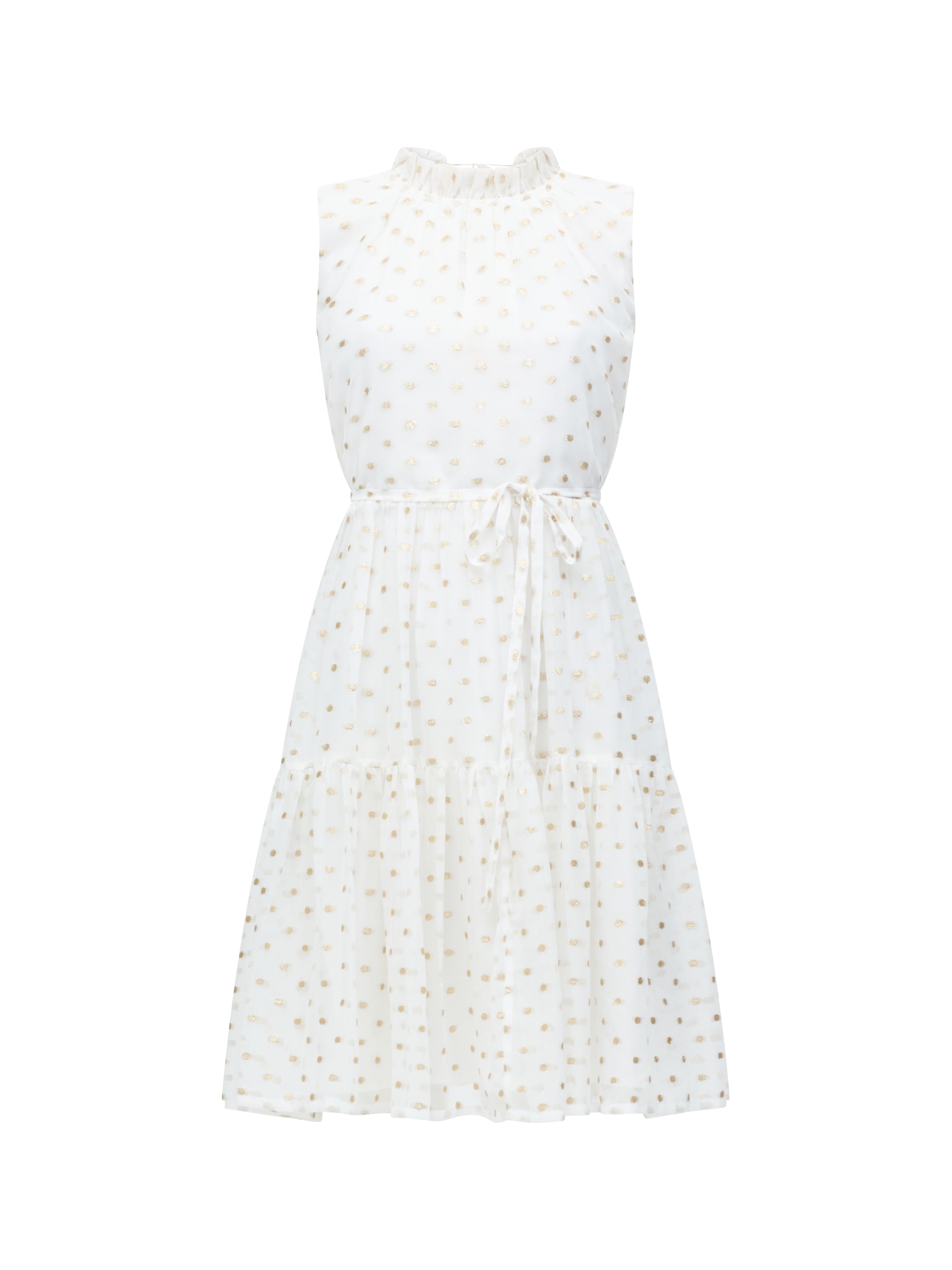 Arlo Jacquard Lurex Dot Tiered Dress