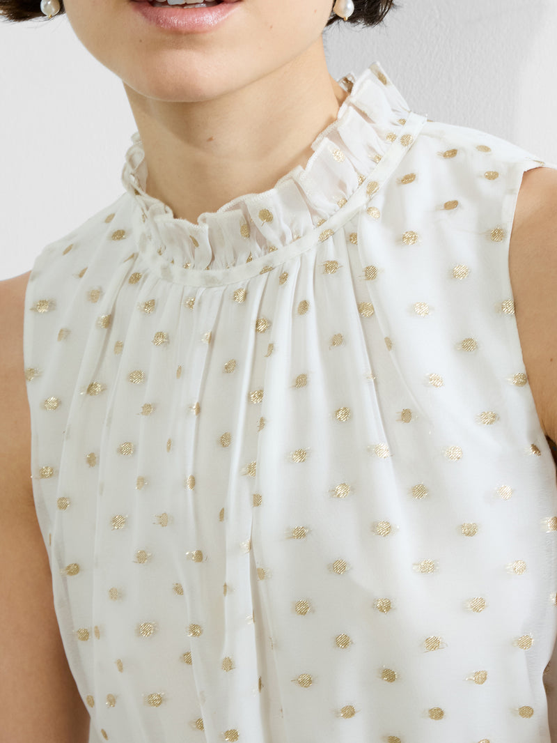 Arlo Jacquard Lurex Dot Tiered Dress