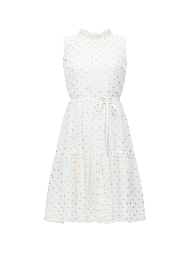 Arlo Jacquard Lurex Dot Tiered Dress