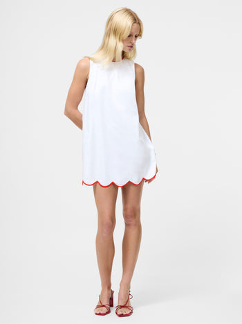 Alexis Poplin Scallop Hem Mini Dress