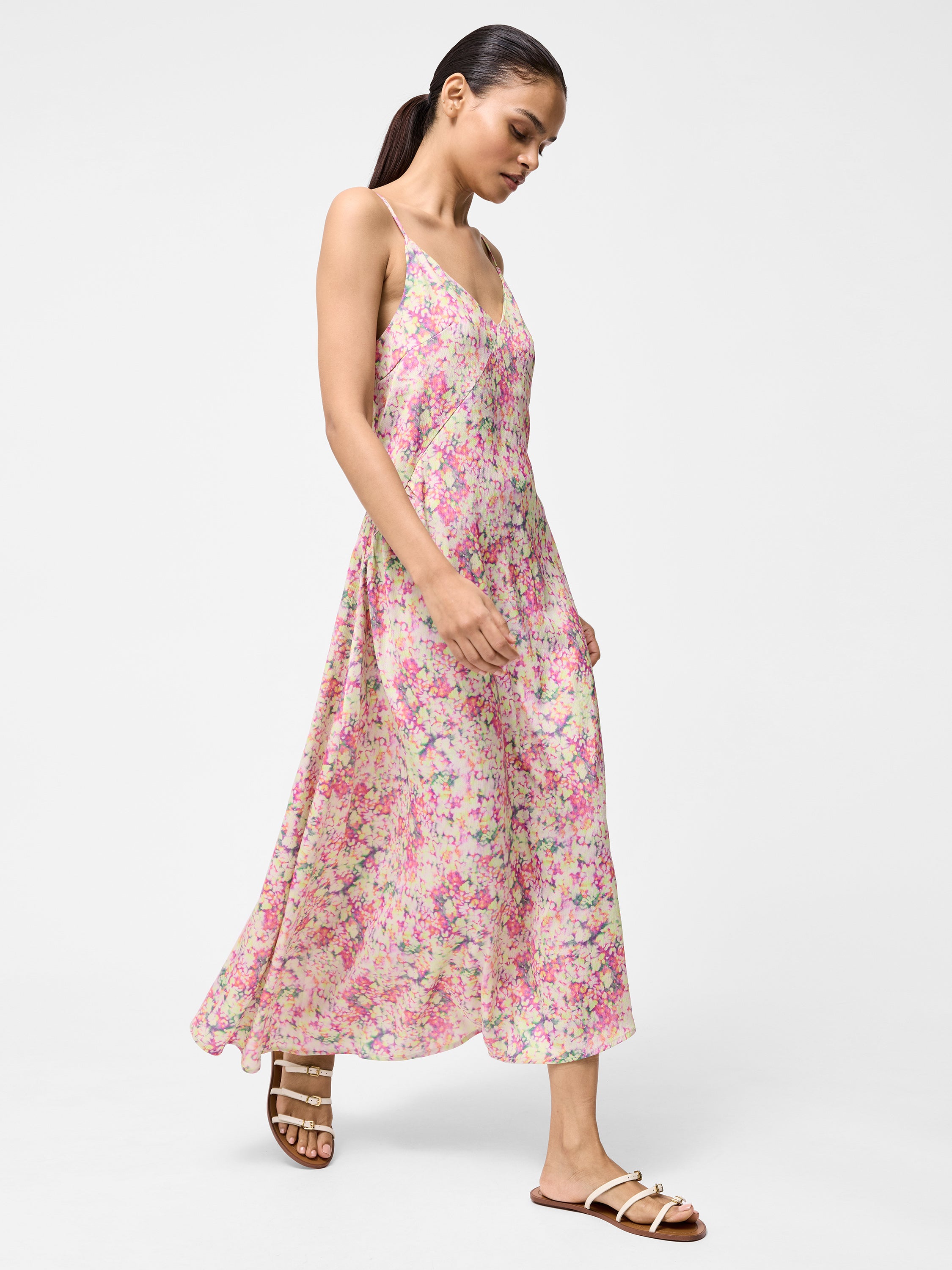 Donna Hammered Satin Asymmetric Dress