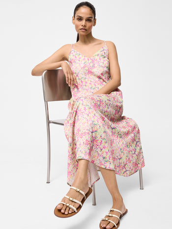 Donna Hammered Satin Asymmetric Dress