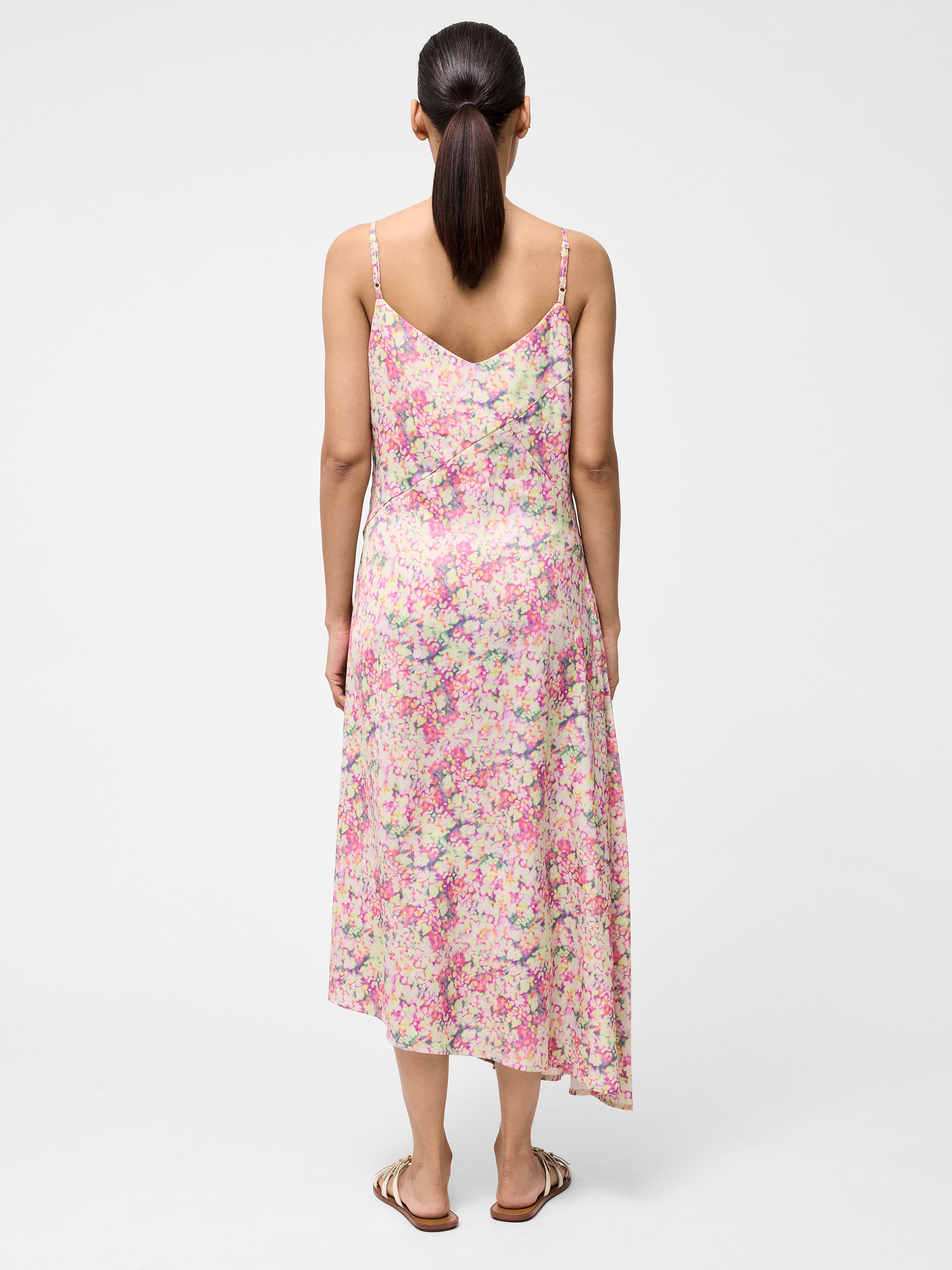 Donna Hammered Satin Asymmetric Dress