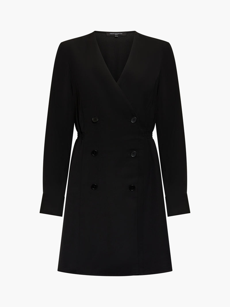 Levent Crepe Double Breasted Mini Dress