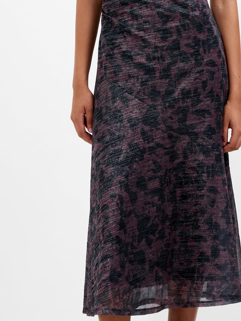 Lorrie Lurex Round Neck Midi Dress