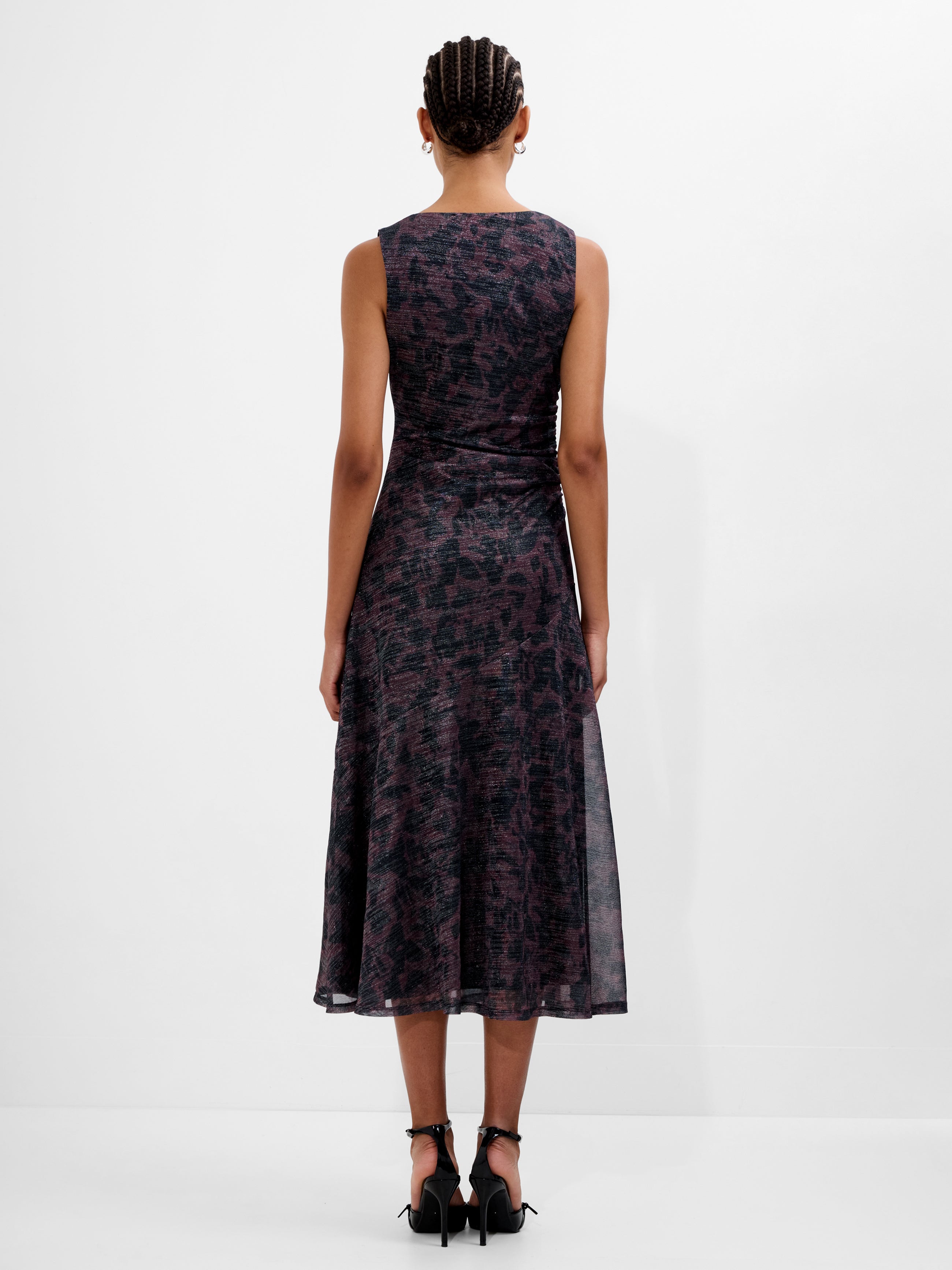 Lorrie Lurex Round Neck Midi Dress