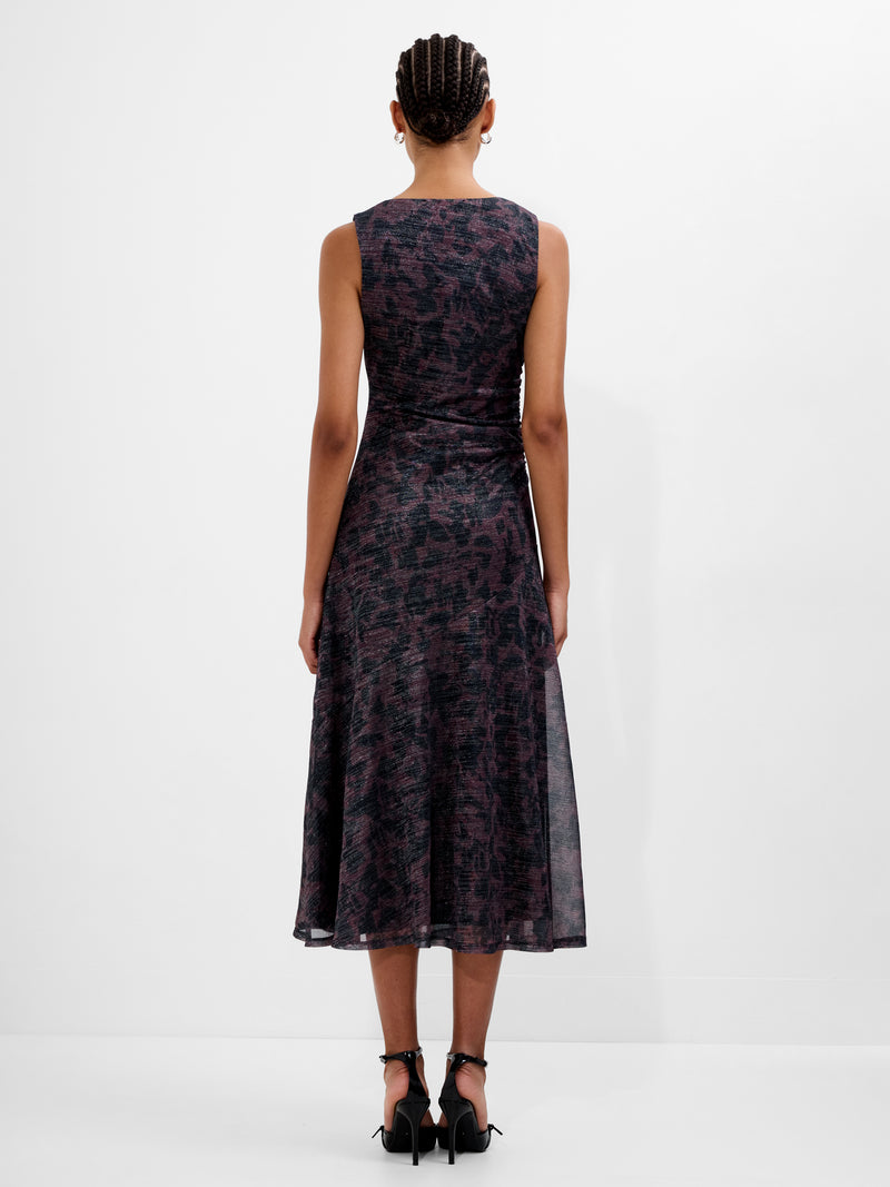 Lorrie Lurex Round Neck Midi Dress