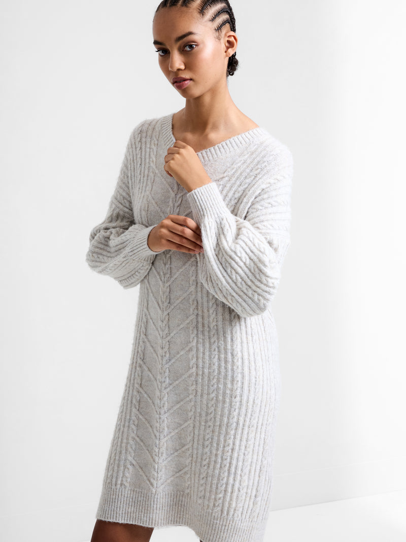 Marine Cable Knit Jumper Dress
