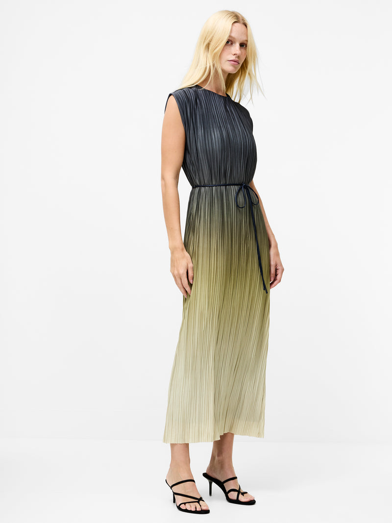 Xena Pleated Ombre Midi Dress