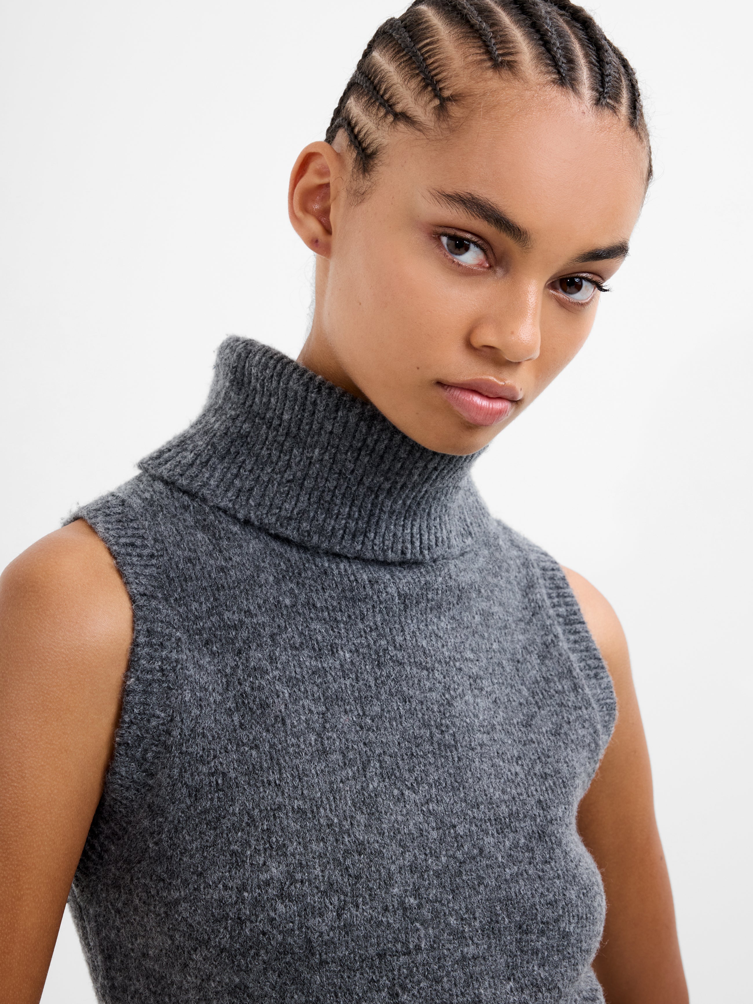 Vhari Recycled Knit Sleeveless Turtleneck Mini Dress