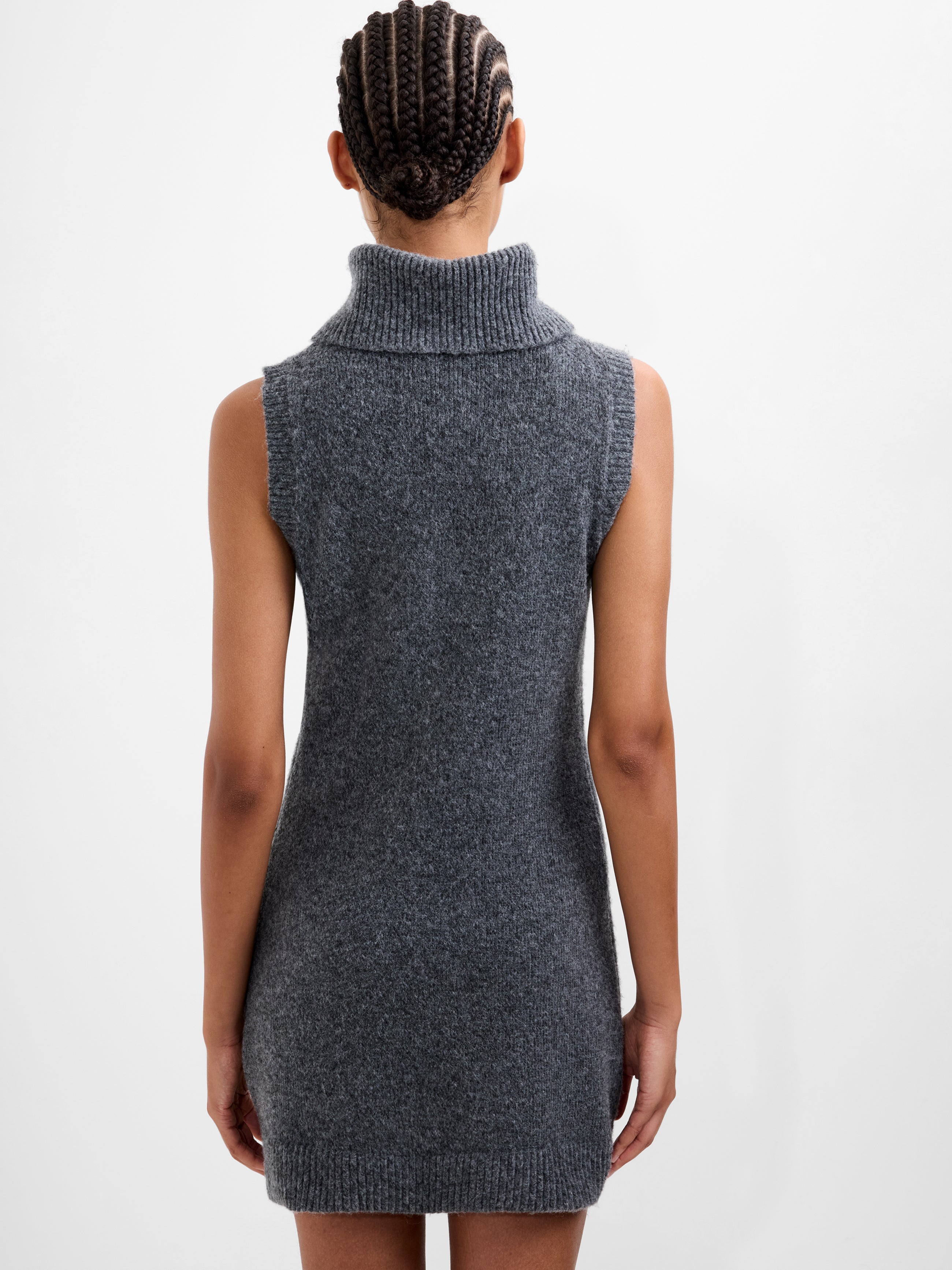 Vhari Recycled Knit Sleeveless Turtleneck Mini Dress