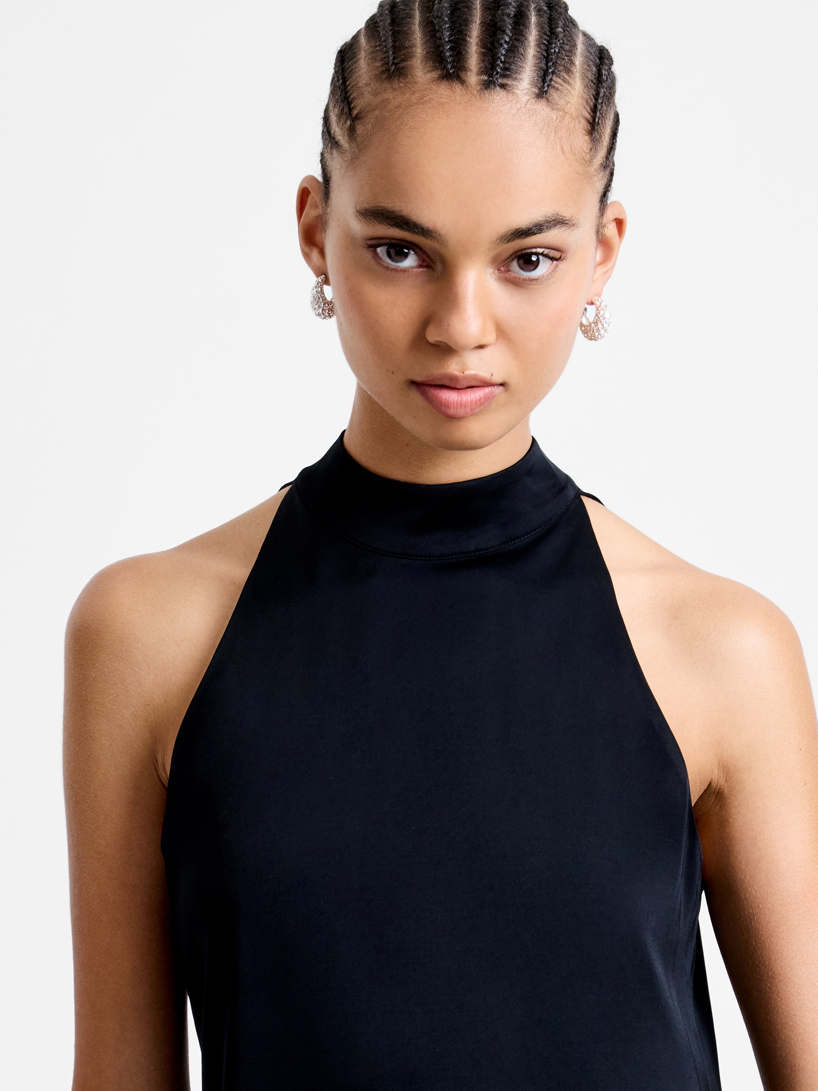 Ennis Eco Satin Babydoll Mini Dress